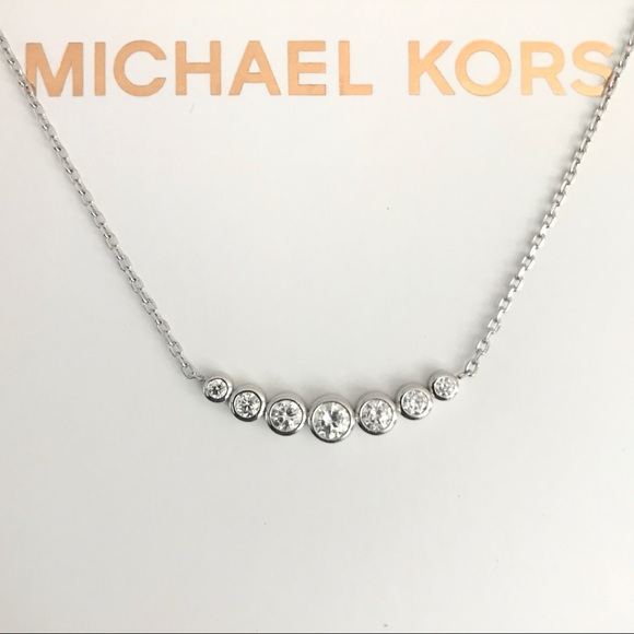 Michael Kors Jewelry - New Authentic MK silver tone crystal necklace